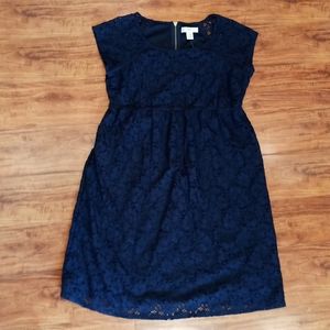 🤰NWT Motherhood Maternity Navy Lace Midi Dress, M